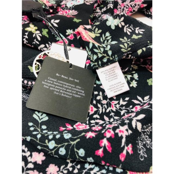 Plus Womens Bobeau Double Ruffle Blouse Black 3X - Picture 7 of 8